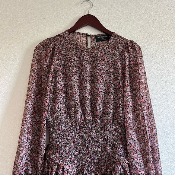 NWT MINKPINK Revolve Pink Floral Safi Mini Dress Size Small - Picture 9 of 13